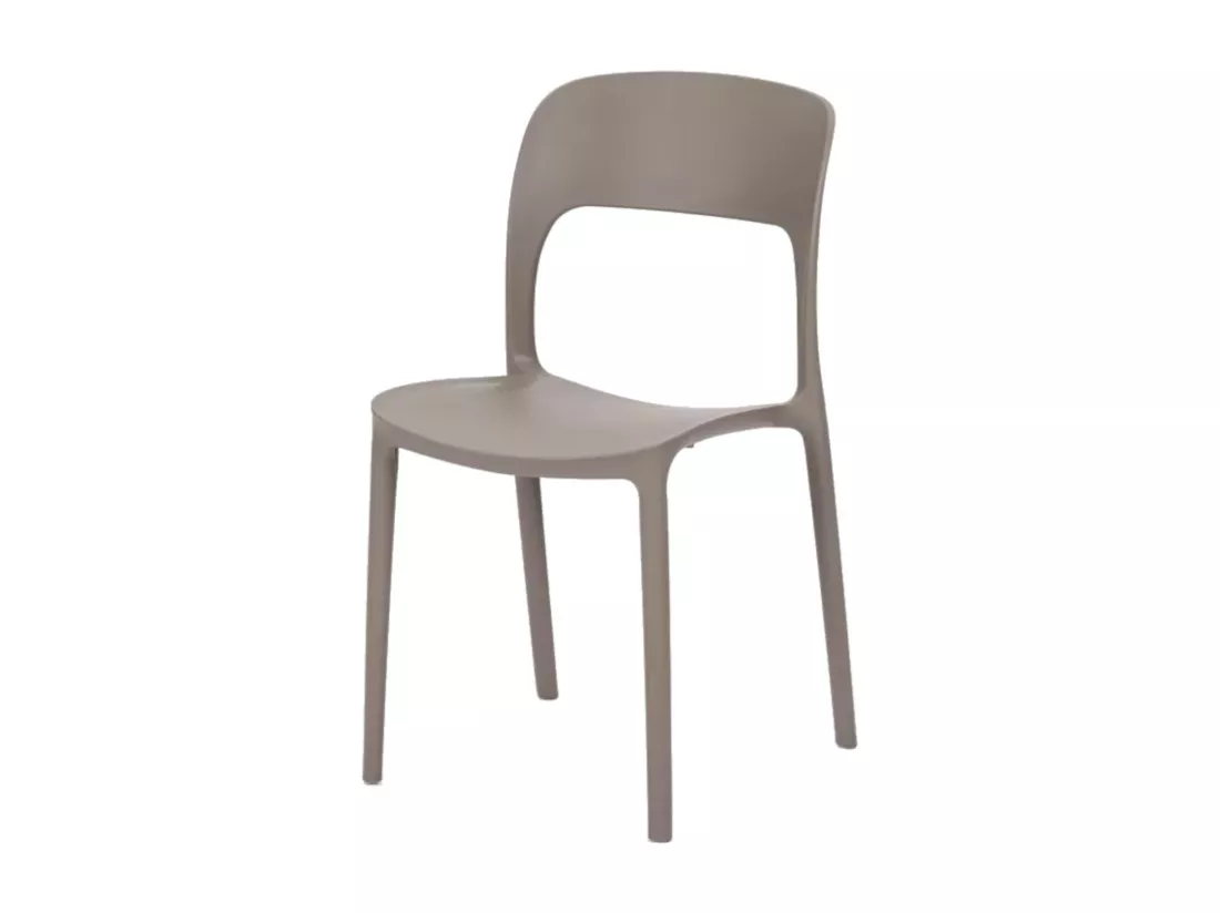 Lot de 4 chaises en polypropylène gris tourterelle - FUERTEVENTURA