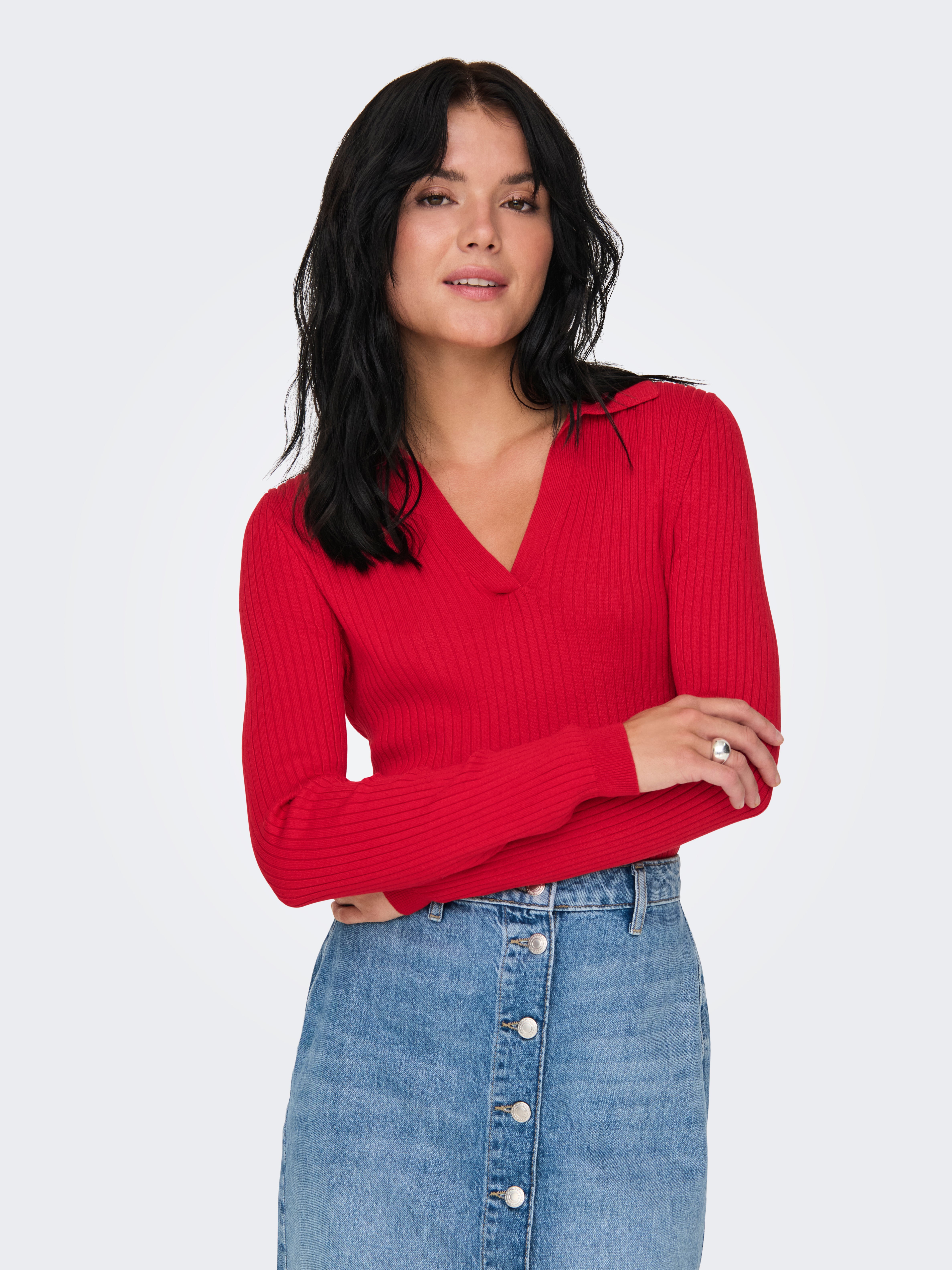 ONLKAYA Strickpullover Racing Red