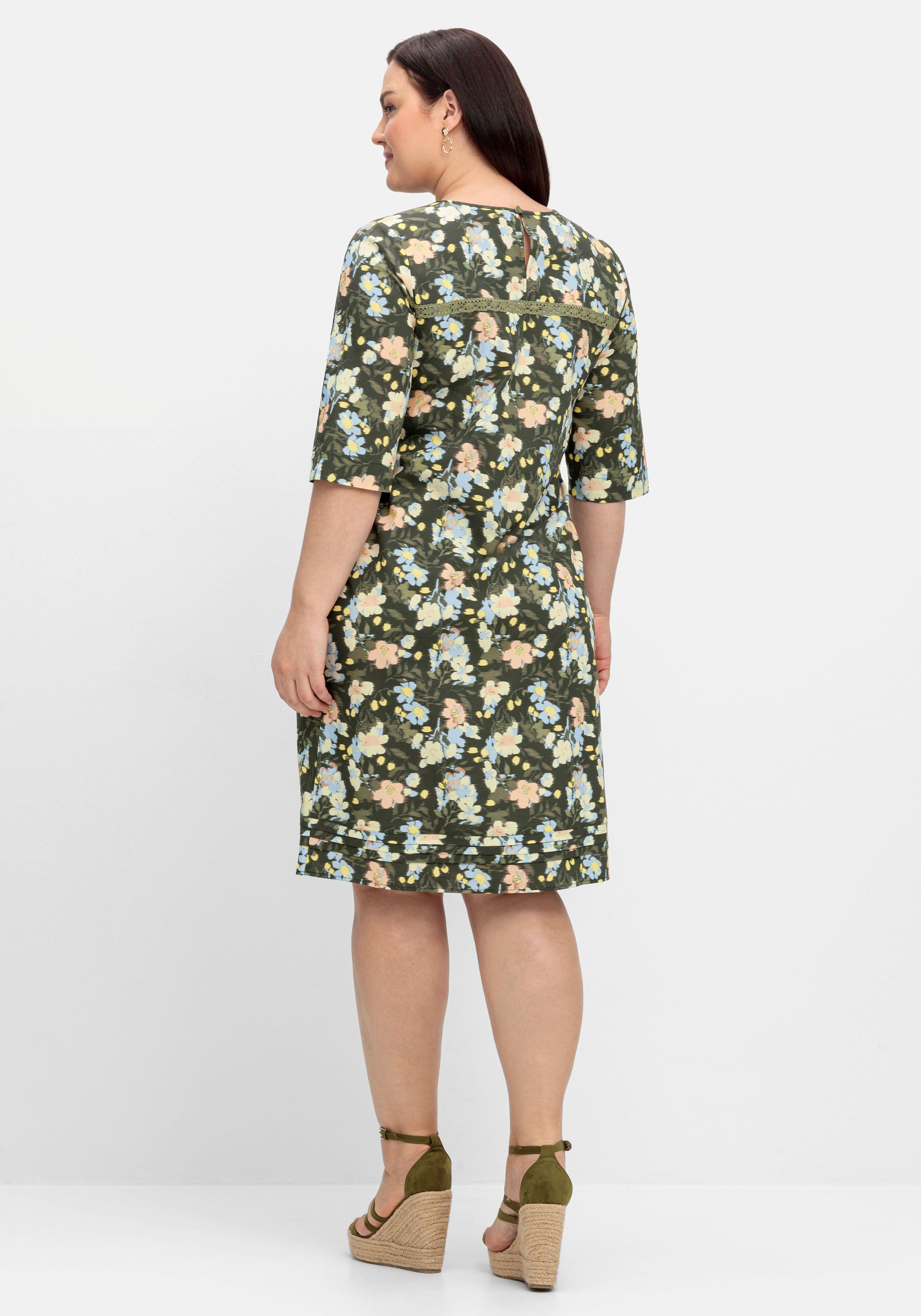 Kleid mit 3/4-Arm und Blumenprint