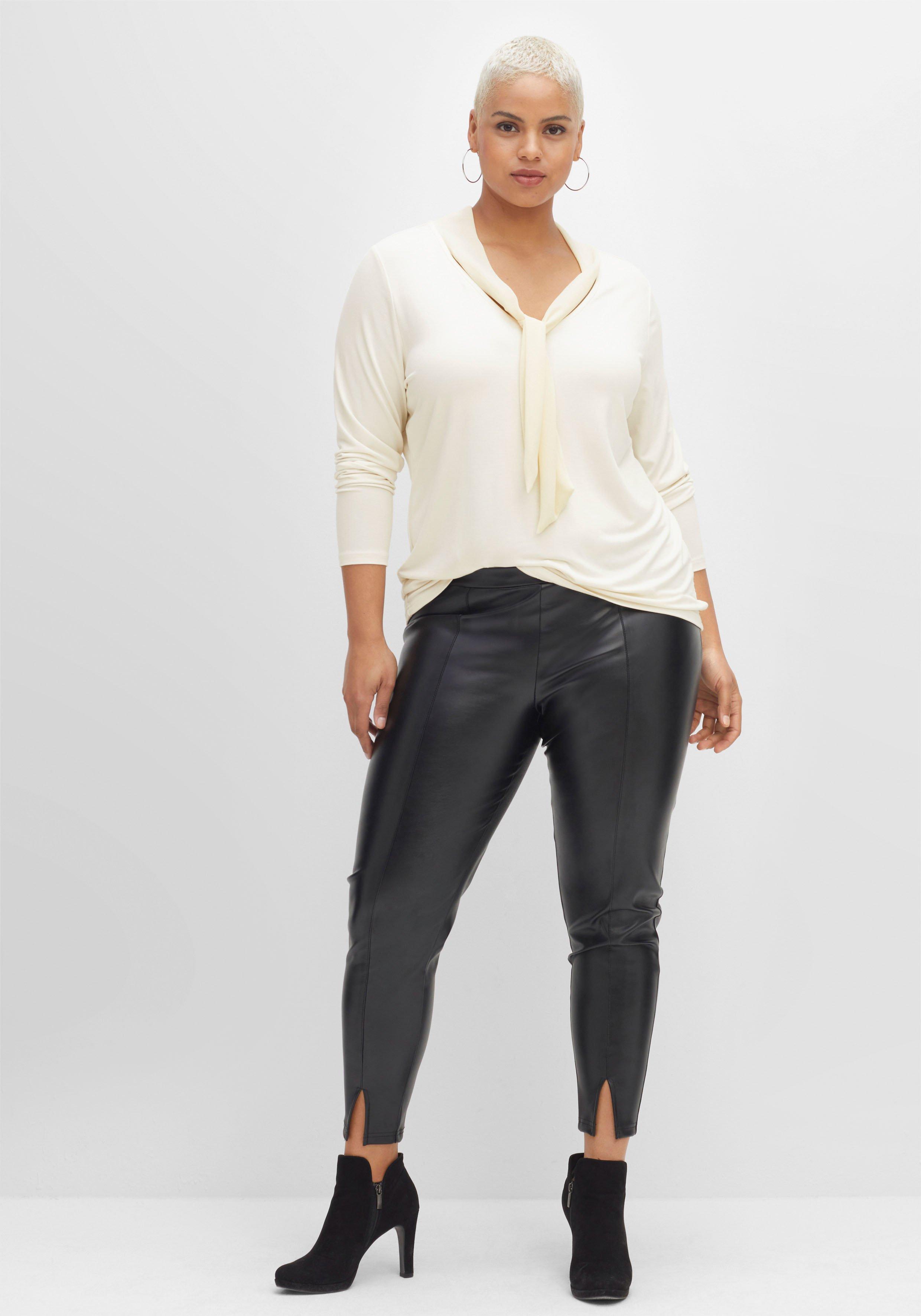 Langarmshirt mit Chiffonschluppe