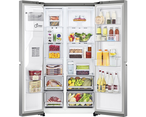 LG Side-by-Side koelkast (B x H x D: 913 x 1790 x 735 mm), Koelvak: 416 l, Vriesvak: 219 l, GSJV71PZTE