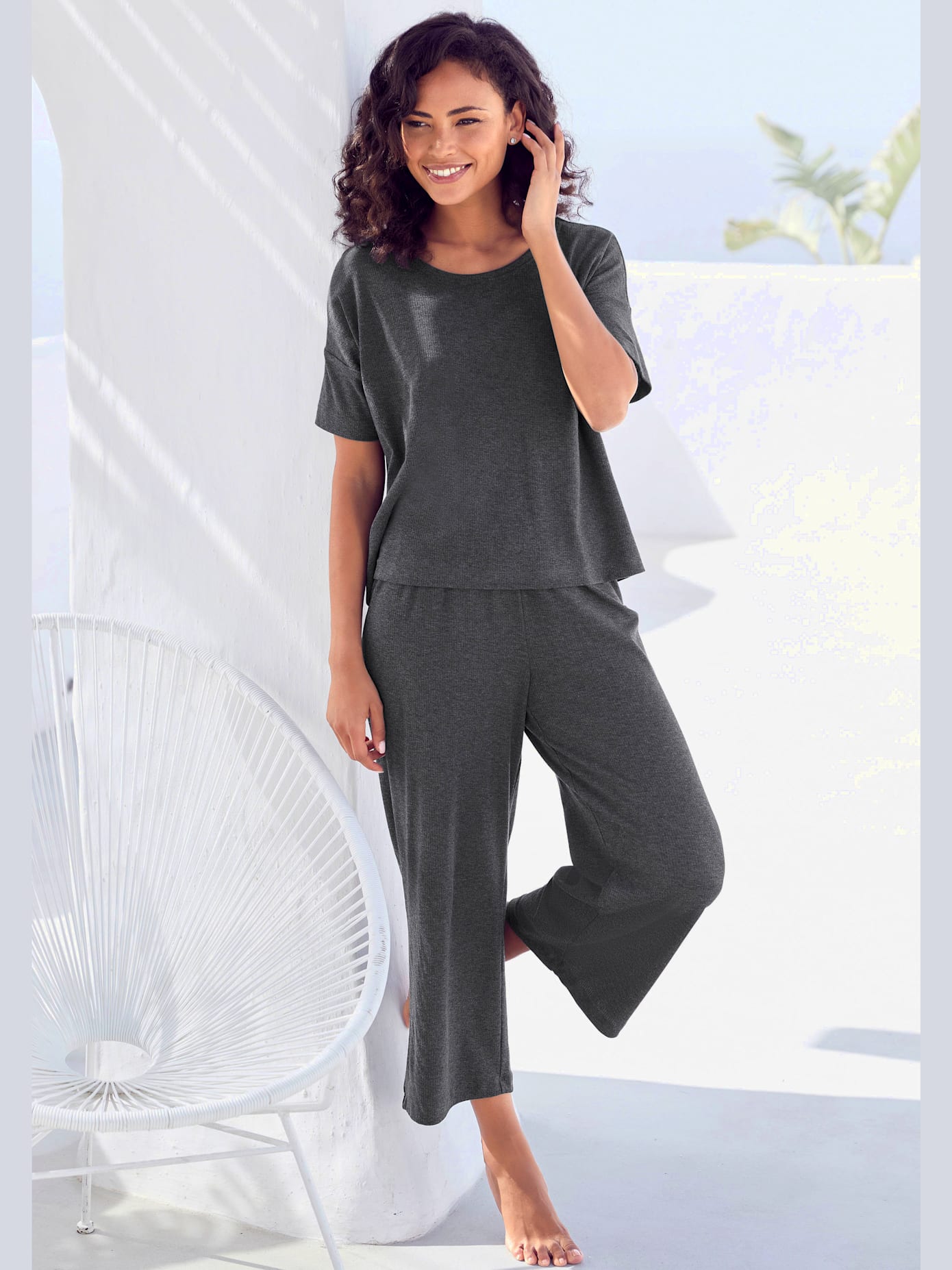 Pyjama confortable en qualité côtelée douce