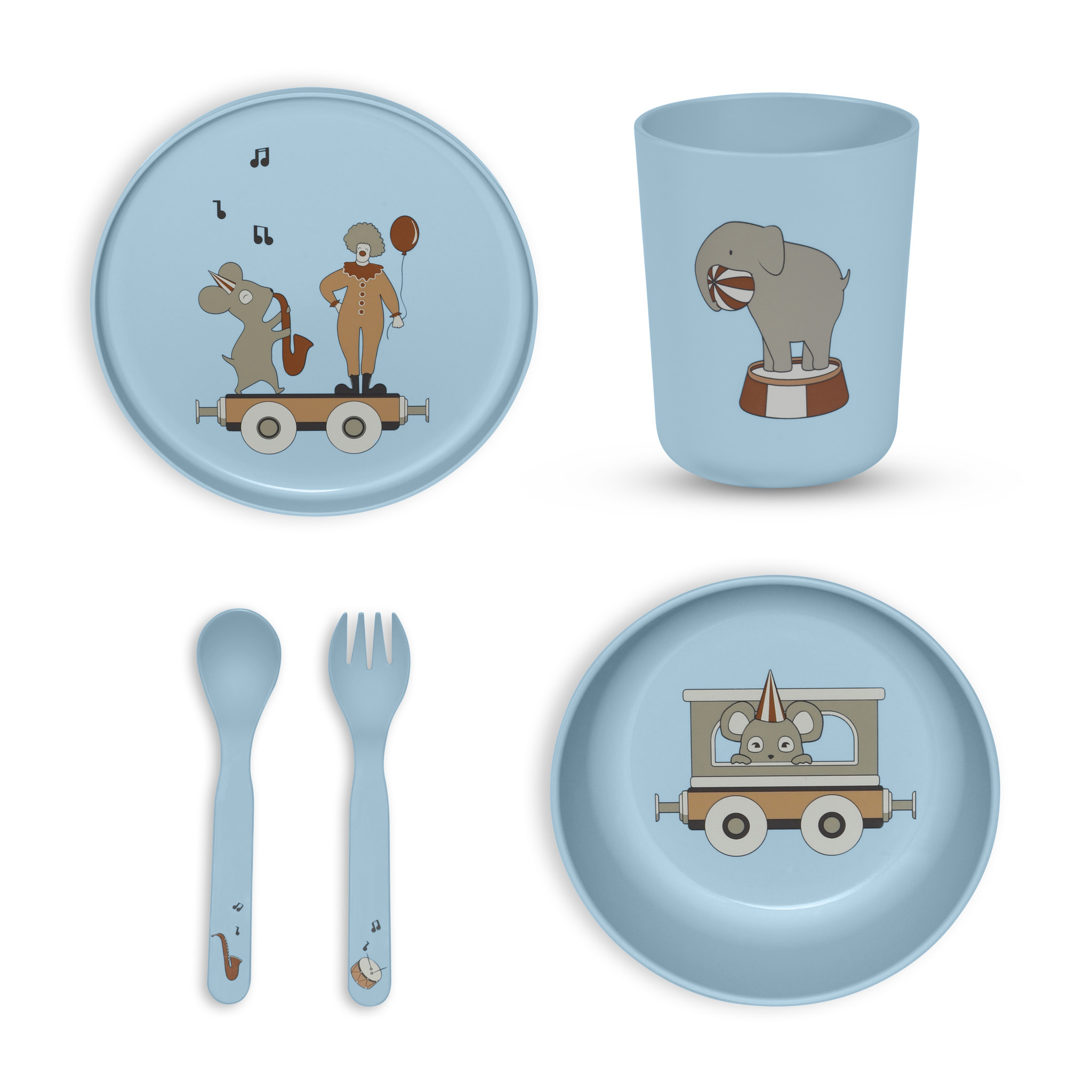 Nuuroo Nuuroo PLA dinnerset Marius dusty blue 5-pack