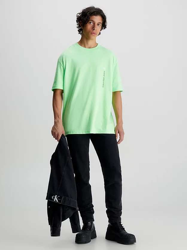 Camiseta oversized em mistura de algodão
