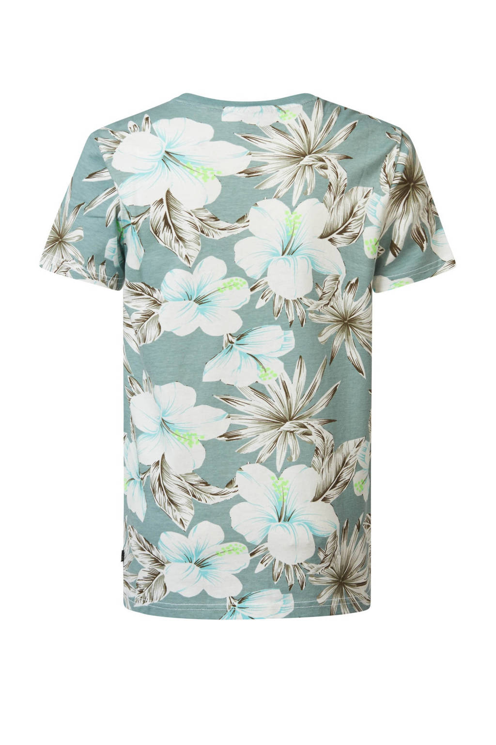 Petrol Industries T-shirt met all over print blauwgrijs/wit