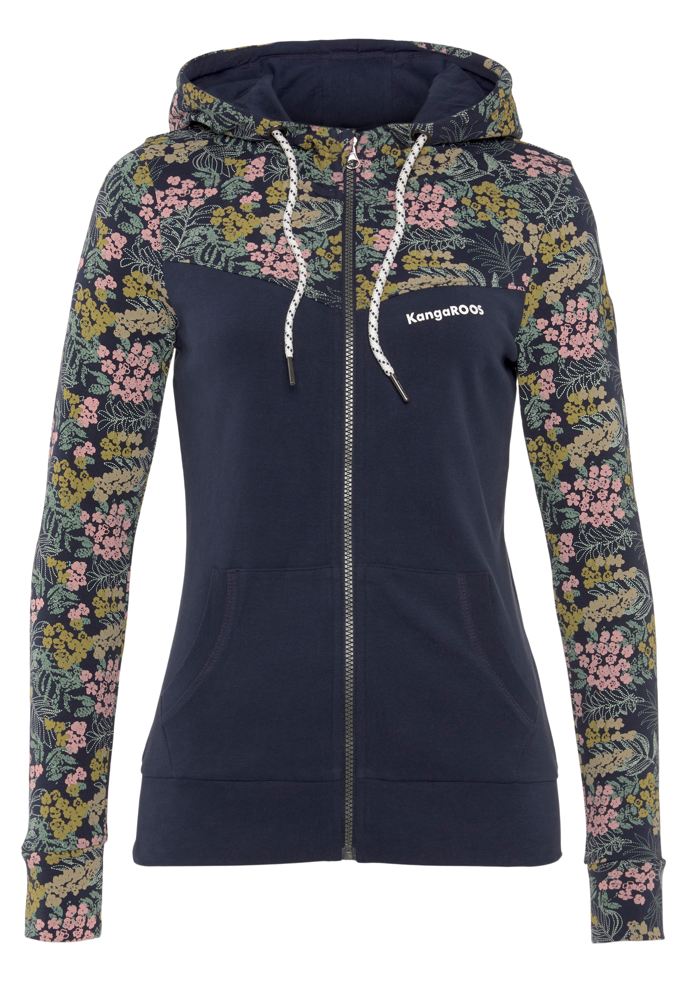 KangaROOS Kapuzensweatjacke , mit Blumenprint