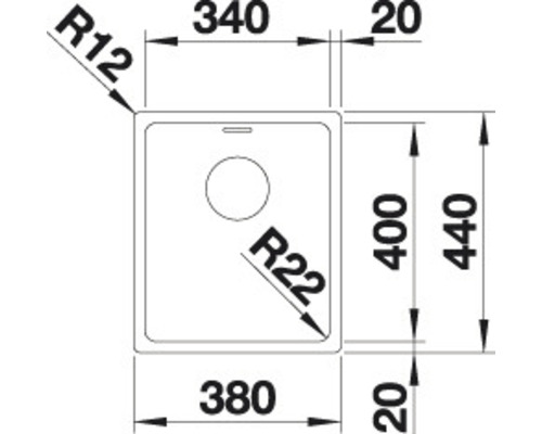 Blanco ANDANO 340-IF spoelbak, 380 x 440 mm, roestvrij staal, 522953