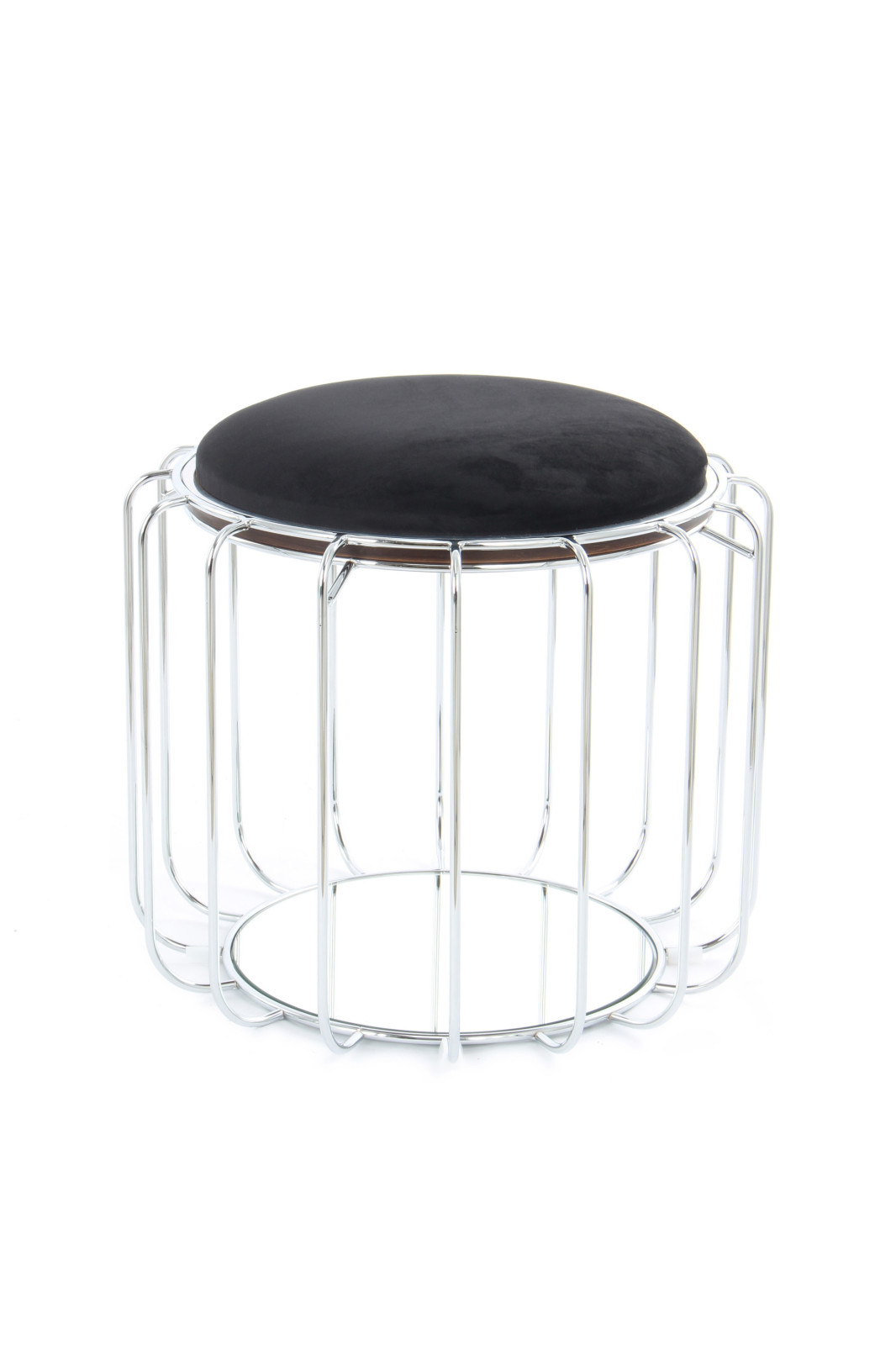 Tisch-Hocker COMFORTABLE - schwarz-silber - Metall
