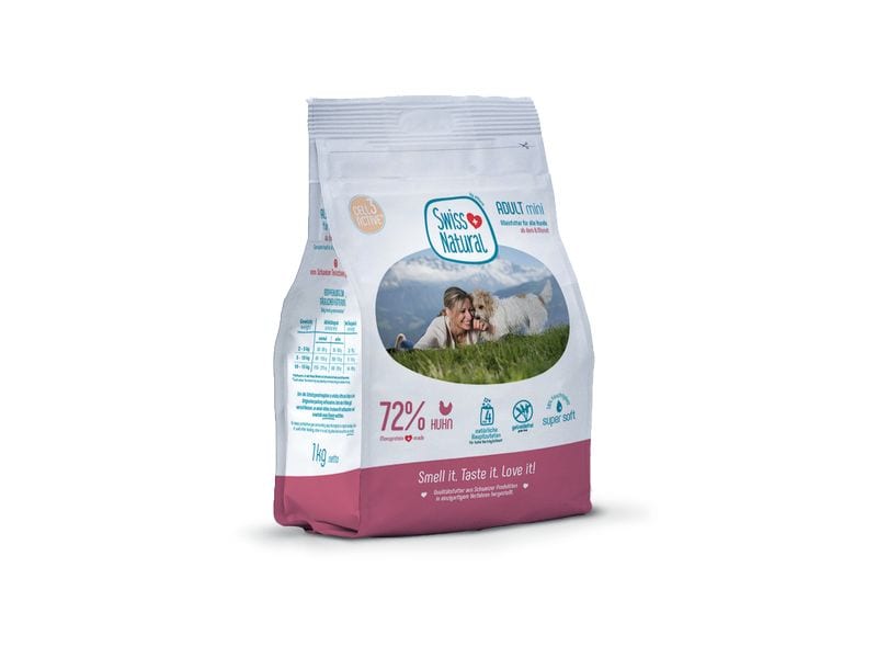 Swiss Natural Halbfeuchtfutter Soft Adult Mini Huhn & Karto Alleinfuttermittel Soft Mini für ausgewachsene (kleinere) Hunde