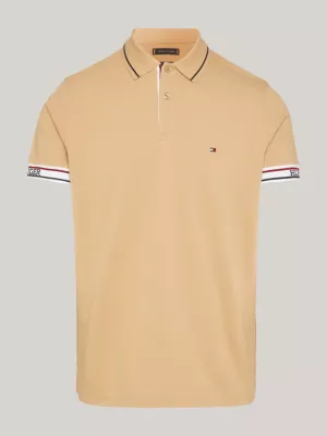 Polo de corte regular com fita contrastante