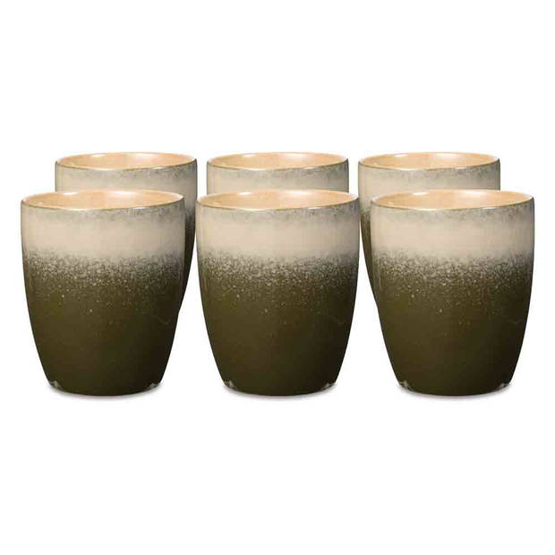 Blokker mok Lucca - groen - 20 cl - 6 stuks