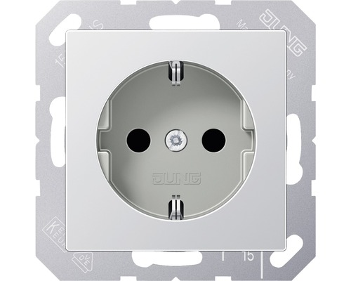 Jung A 1520 KIAL stopcontact met verhoogde contactbeveiliging aluminium A500 A Creation