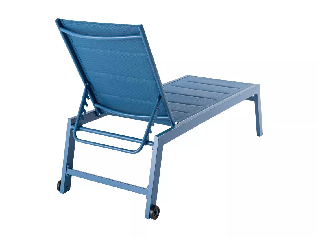 Lot de 2 bains de soleil en aluminium et textilène bleu - Noumea