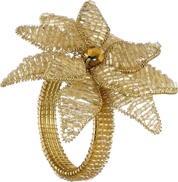House of Seasons servetring Bloem goud D 7,5 H 5 cm