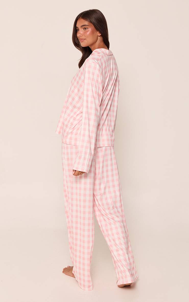 Rose Bébé Ensemble De Pyjama À Carreaux Vichy Manches Longues Boutonné