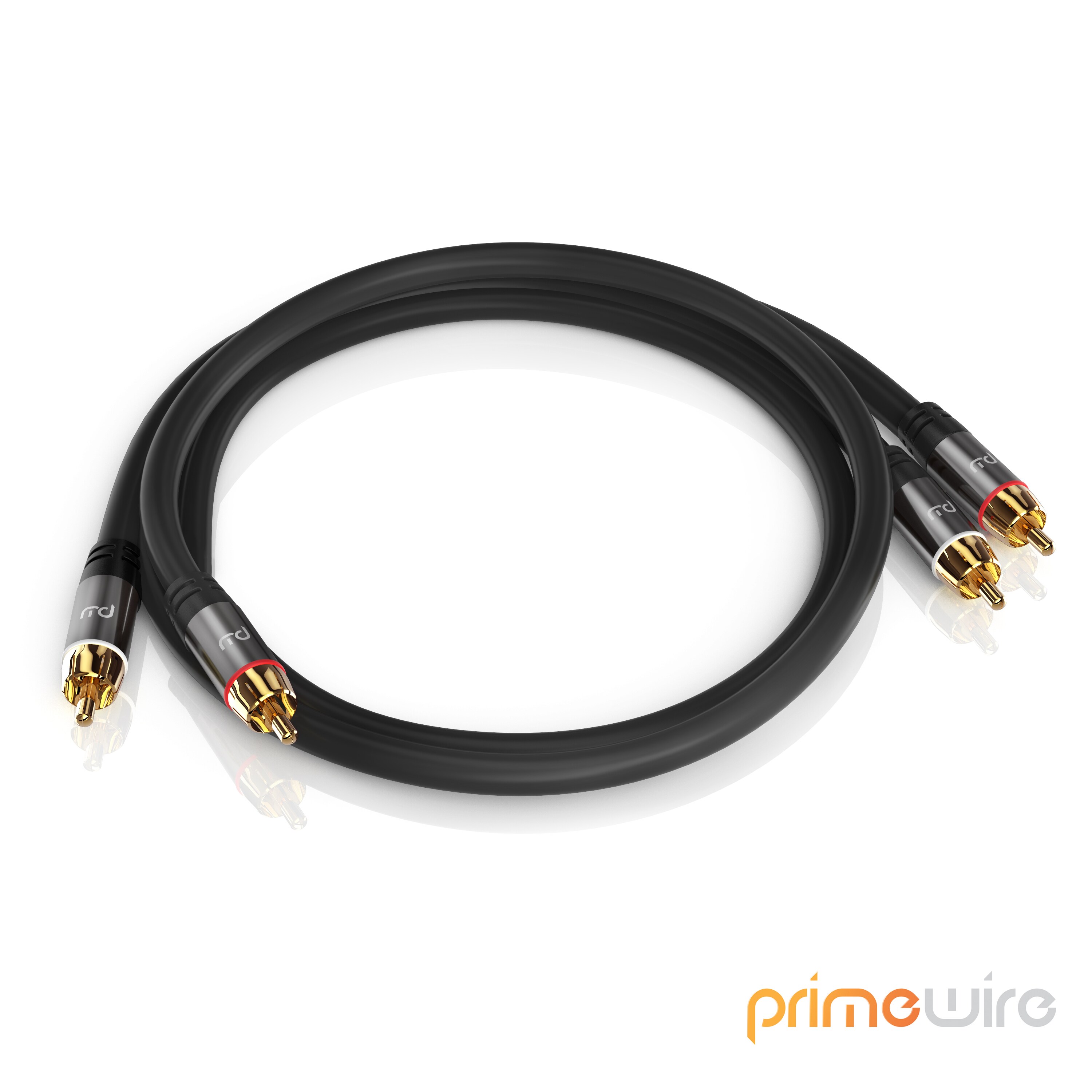 Primewire Stereo Cinch Audio-Kabel, RCA, mehrfach geschirmtes HiFi Audiokabel, 2X Cinch zu 2X Cinch - 0,5m