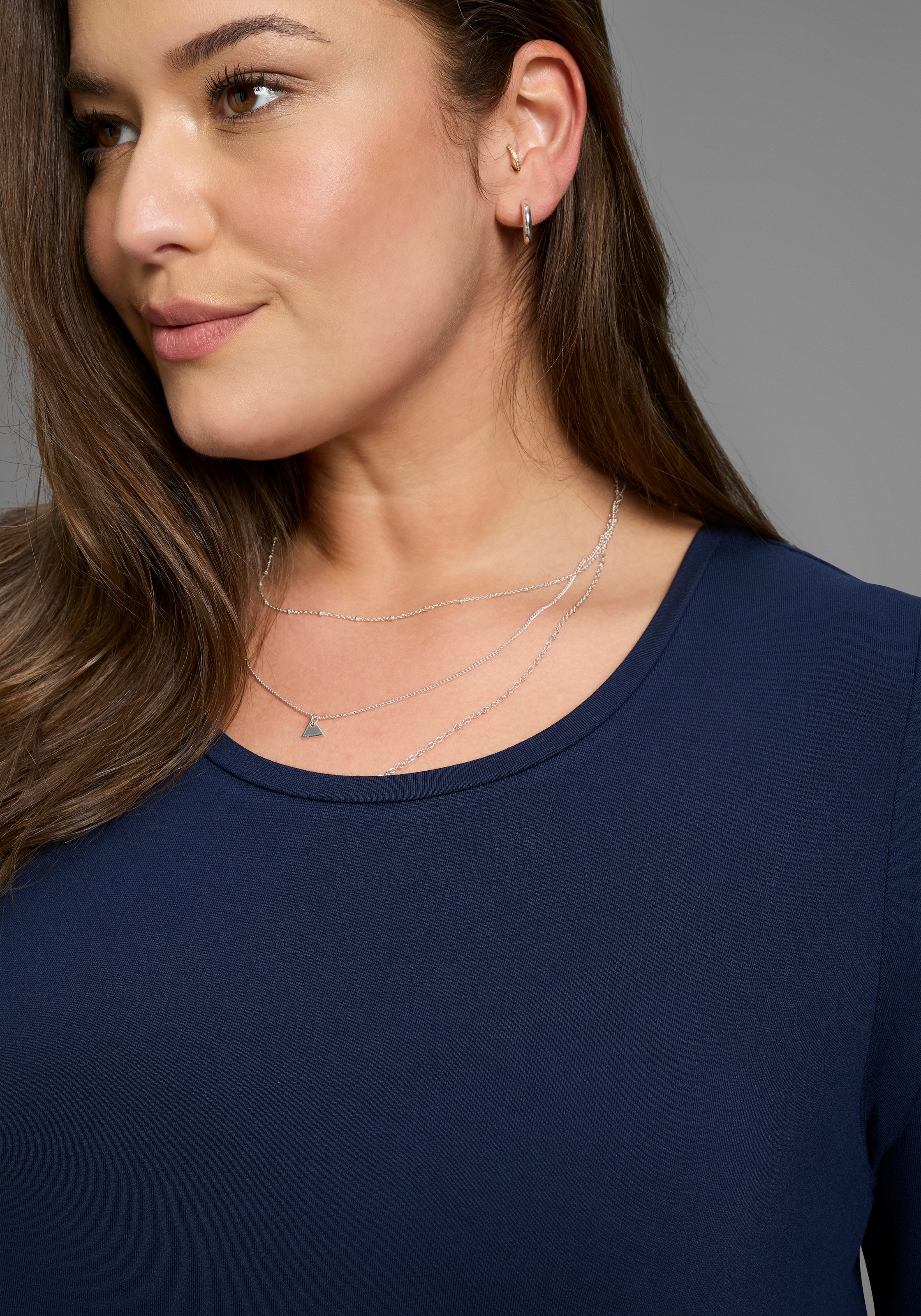 Laura Scott CURVE Tunikashirt , mit 3/4-Ärmeln in schmeichelnder A-Linie – GROSSE GRÖSSEN
