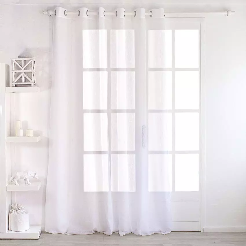 Voilage grande largeur œillets (240 x 240 cm) Dolly Blanc