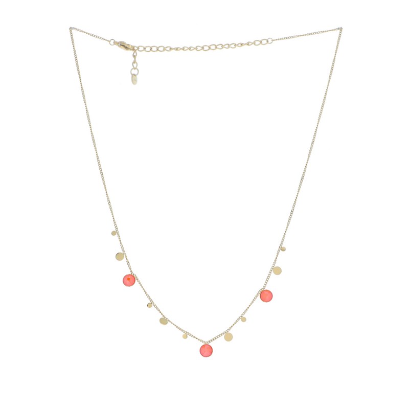 Collier en acier doré avec cristaux orange