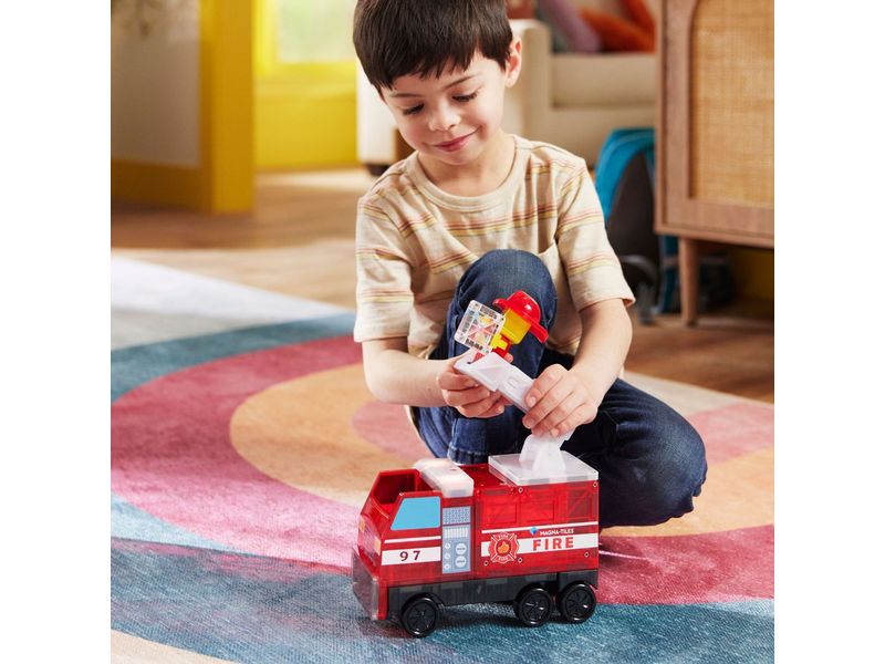 Magna-Tiles Fire Station 50 Teile Bau-Set mit 50 magnetischen Teilen
