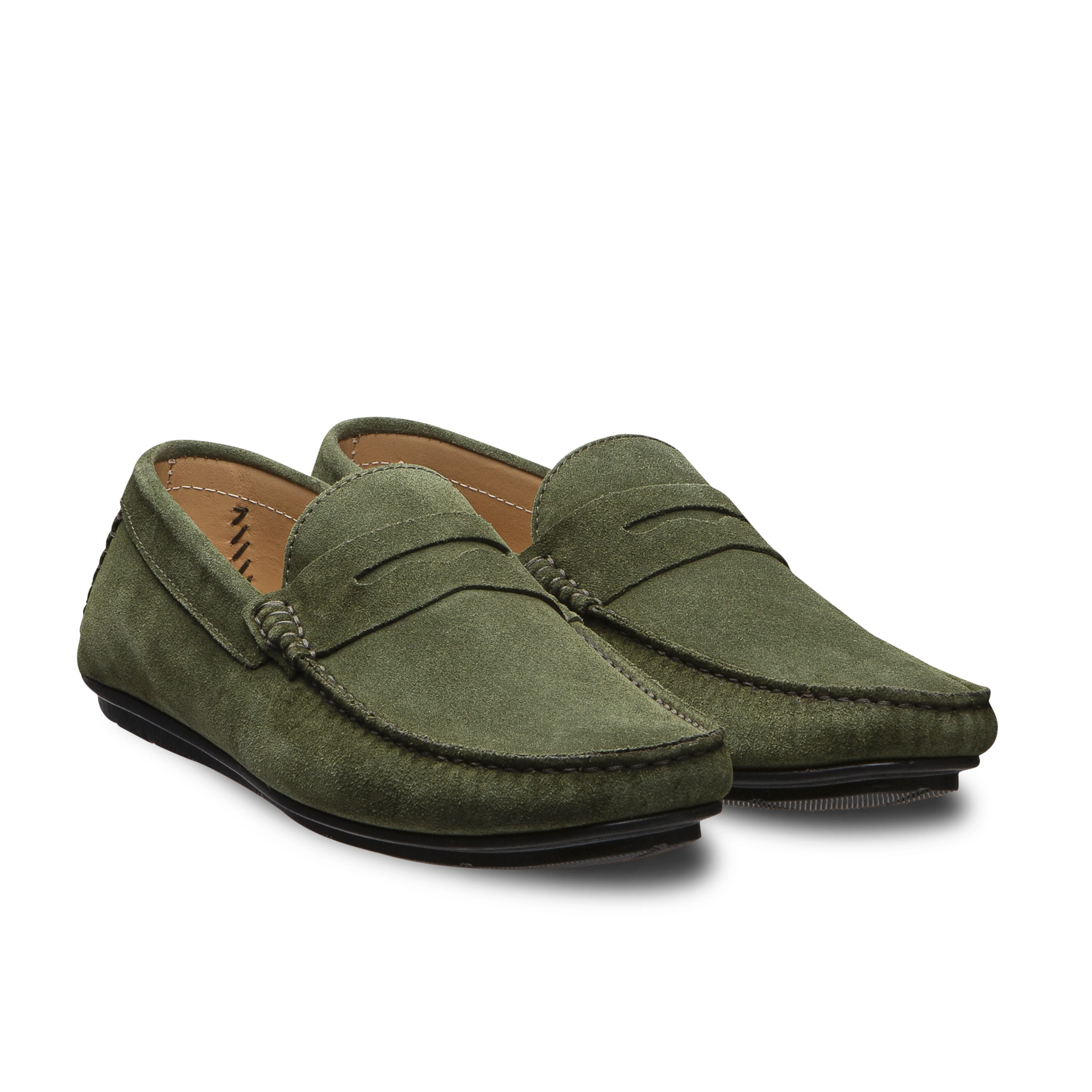 Mocassin driver d'été pour homme velours kaki Fiorano 700
