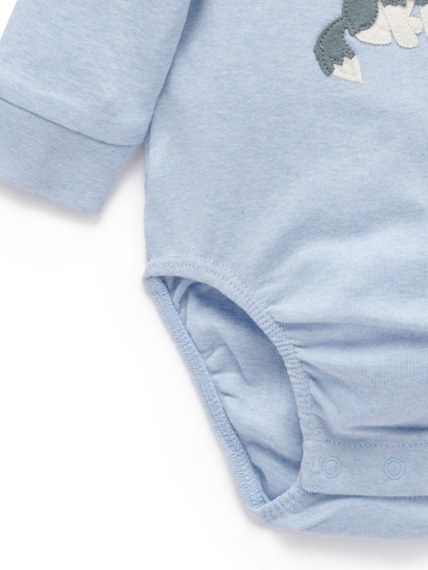 Blauw - Purebaby Appliqué Bodysuit
