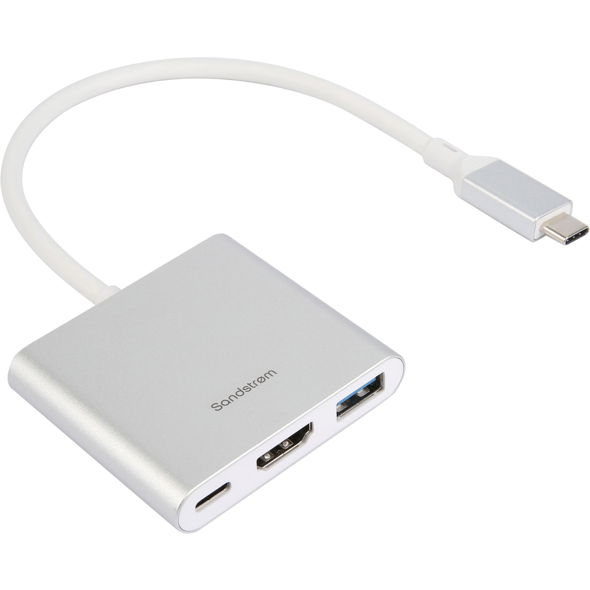 Sandstrøm 3-i-1 USB-C hub