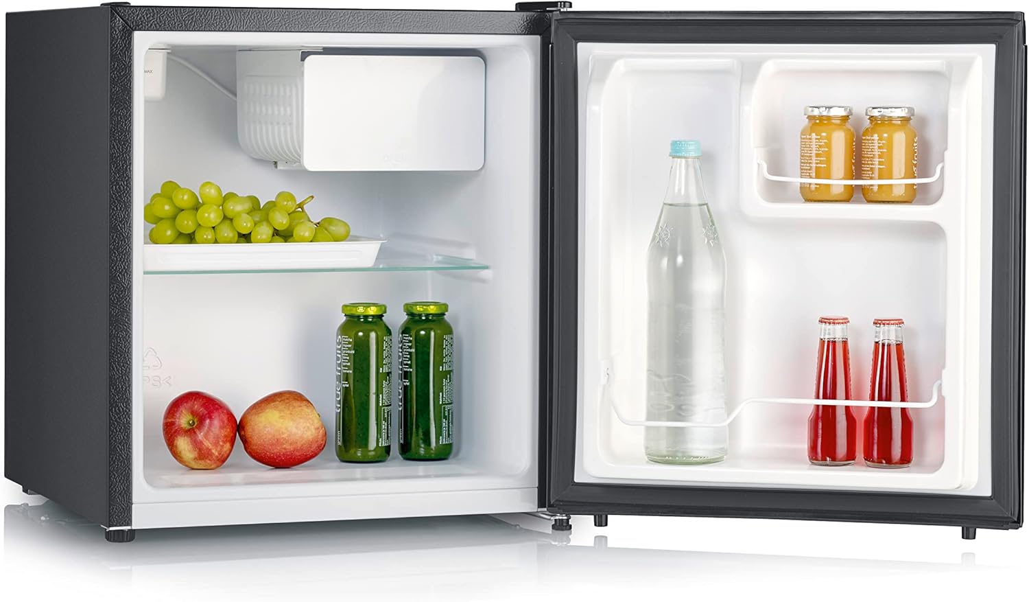 SEVERIN Kühlbox mit Kältefach, Tischkühlschrank mit Zwischenboden, energiesparender Mini Kühlschrank für kleine Haushalte, 45 L Nutzinhalt, schwarz, KB 8879