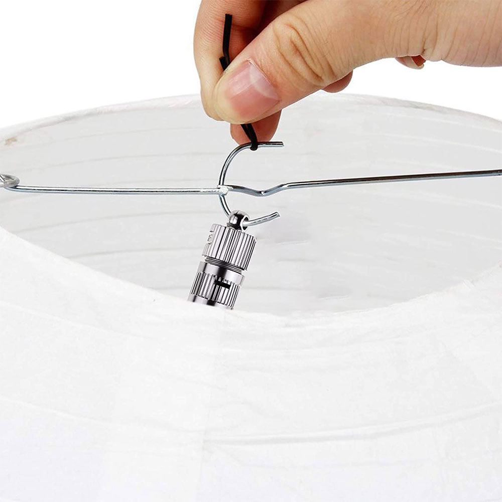 (10er Set) Ø30cm Papier Lampion LED Lichter Deko Party / Geburtstag / Hochzeit - Weiss