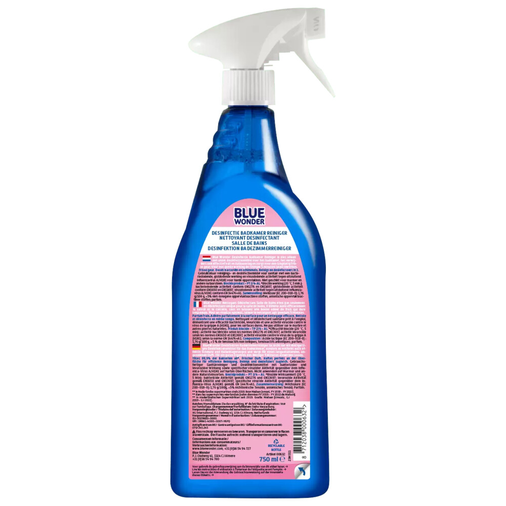 Blue Wonder Desinfectie Spray Bad & Wc750 ml
