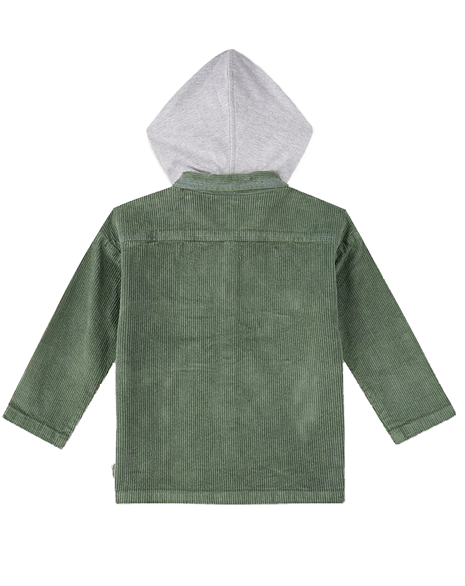 Cordhemd HOOD mit Kapuze in basil