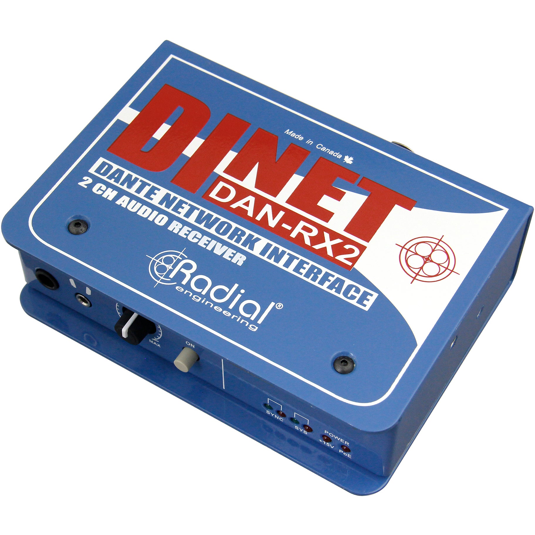 Radial DiNET DAN-RX2 2-kanaals Dante netwerkontvanger