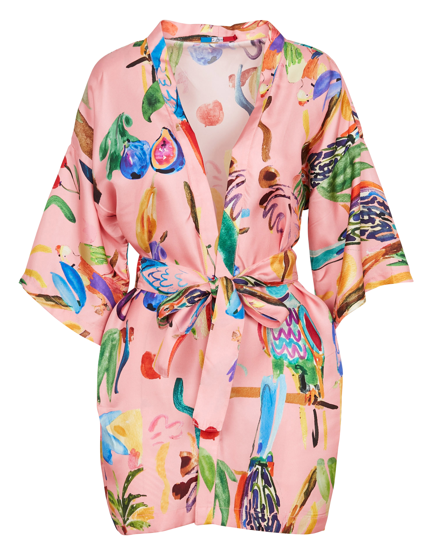 PERRUCHES - Kimono en soie | Rose