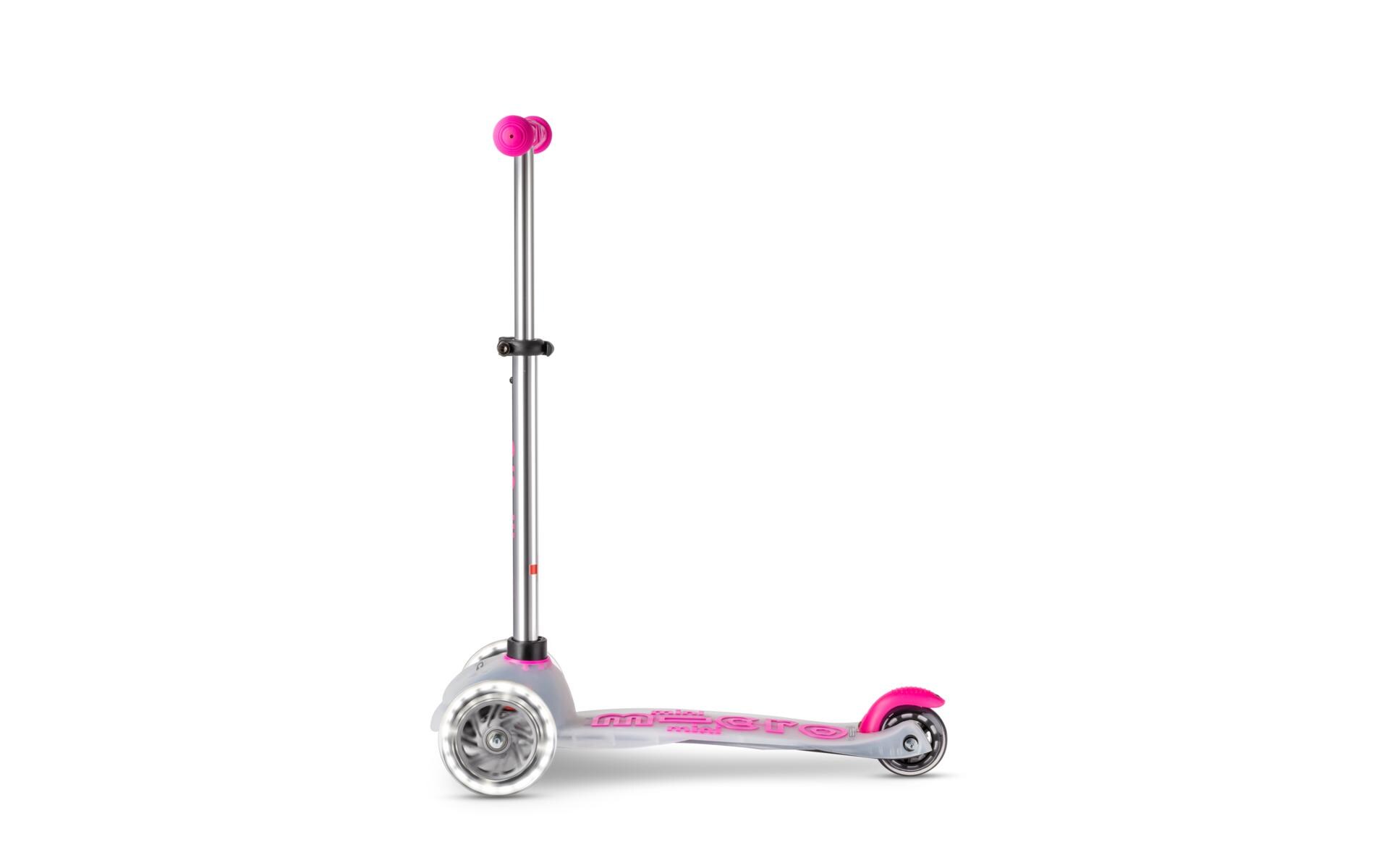 Kickboard Mini Micro Deluxe Flux LED Neon PinkKinderroller mit 3 Rädern