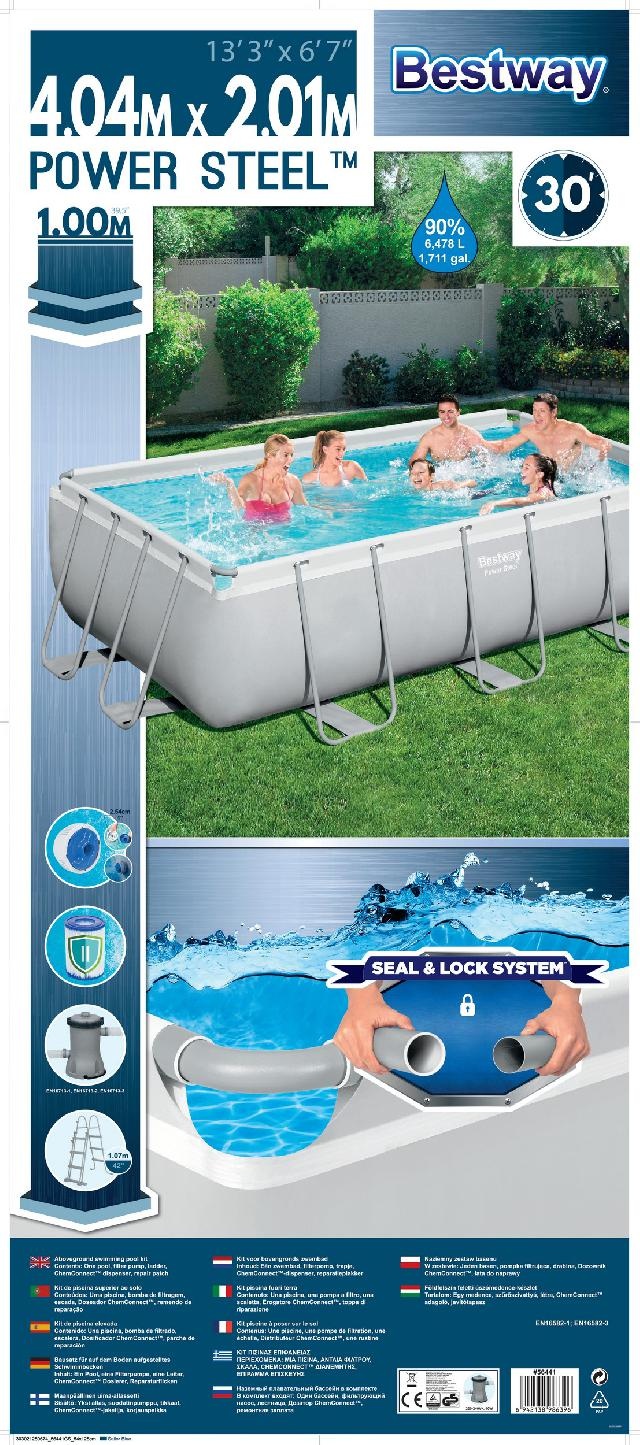 Bestway Zwembad Power Steel Set Rechthoek 404