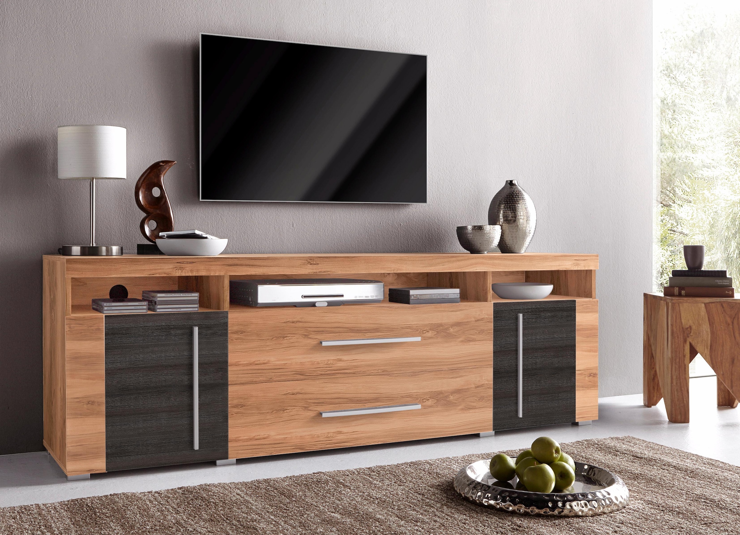 INOSIGN Lowboard »Roger,Breite 182 cm, stilvolle TV-Kommode, 2Türen 2 Schubladen« TV-Schrank mit viel Stauraum, TV-Board