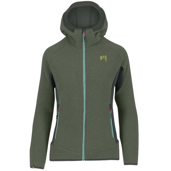Veste polaire ski rando KARPOS 80'S HOODIE W FLEECE BLACK SAND/THYME