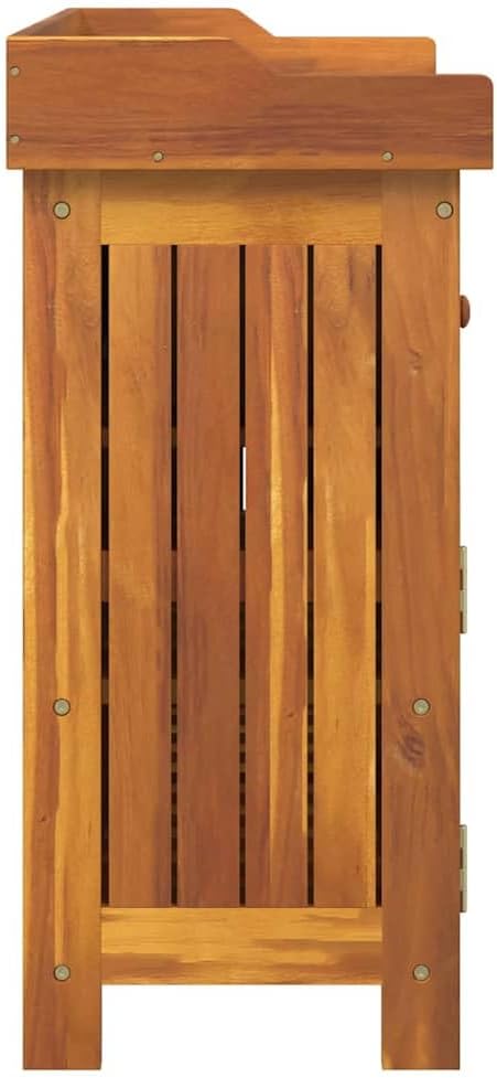 vidaXL Garten-Schrank mit Schubladen mit Tür Braun 78 x 36.5 x 78cm, Akazien Stauraum-Schrank, minimalistisches Design, rechteckig, praktischer Organizer für Wohnzimmer, robust