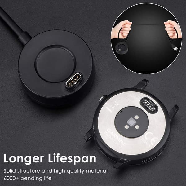 INF Lader til Garmin Fenix 5/6 Forerunner 935/945 USB, 2-pakning sort