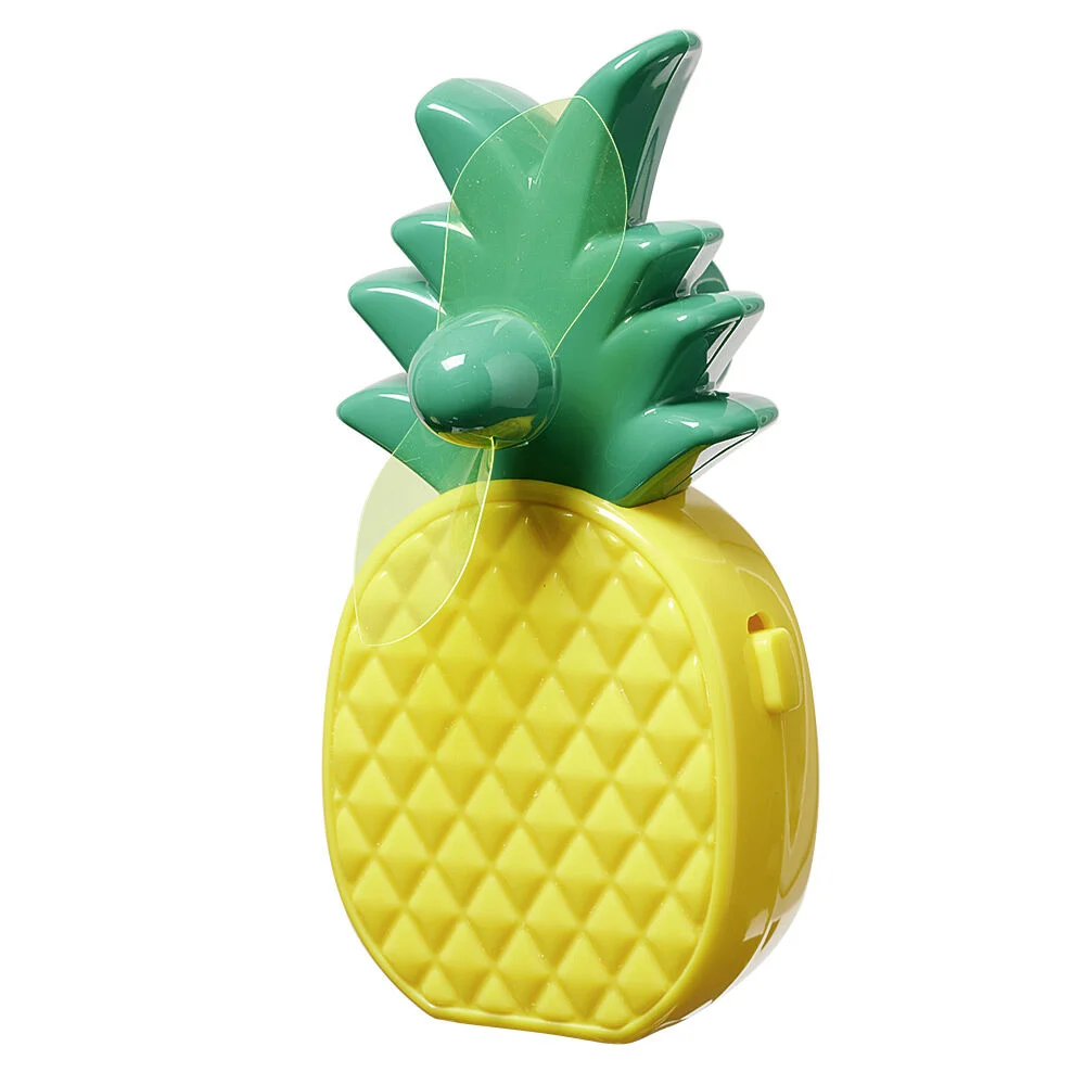 Mini ventilateur à piles Homday forme ananas jaune et vert