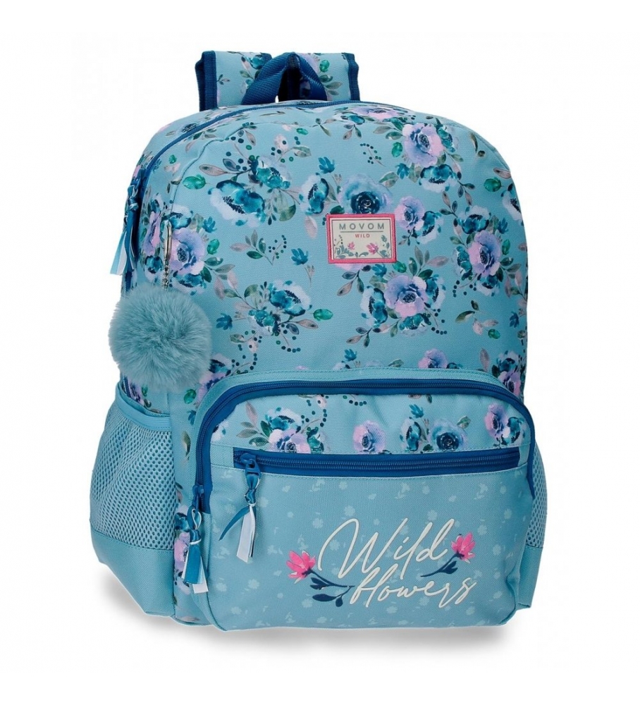 Joumma Bags Mochila Escolar MovomWild Flowers adaptable dos compartimentos azul -33x46x17cm-