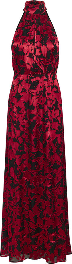 Gestuz ElvaGZ P silk maxi dress Red leaves