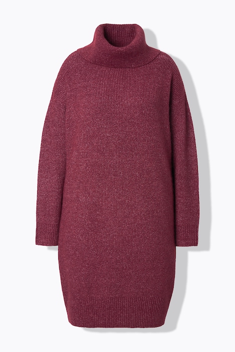 Strick-Minikleid, oversized, Rollkragen, Langarm