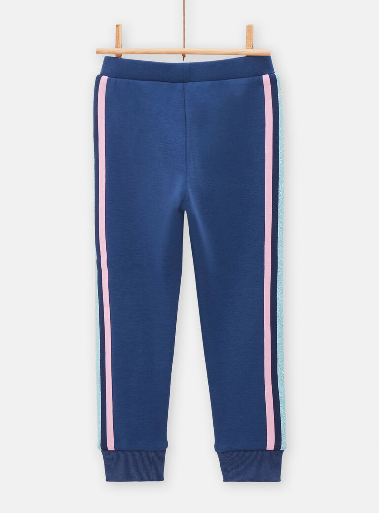 Pantalon bleu en molleton doublé chaud pour fille