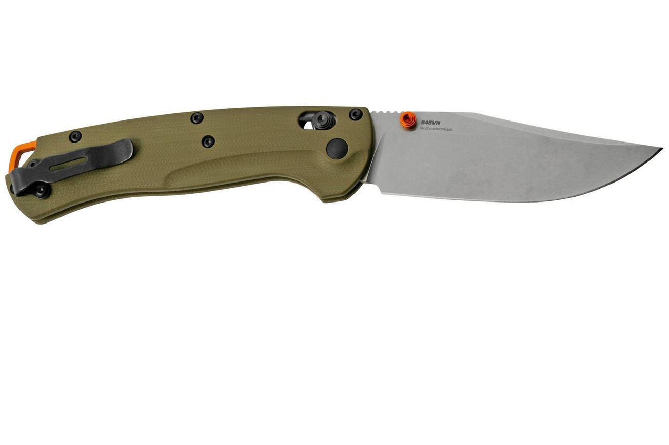 Benchmade Taggedout 15536, CPM-S45VN, OD Green G10, jachtzakmes