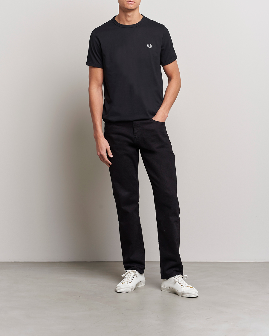 Fred Perry Ringer Crew Neck Tee Black