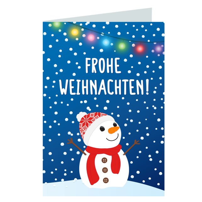 Carte de voeux Joyeux Noël - Wish you Snowman