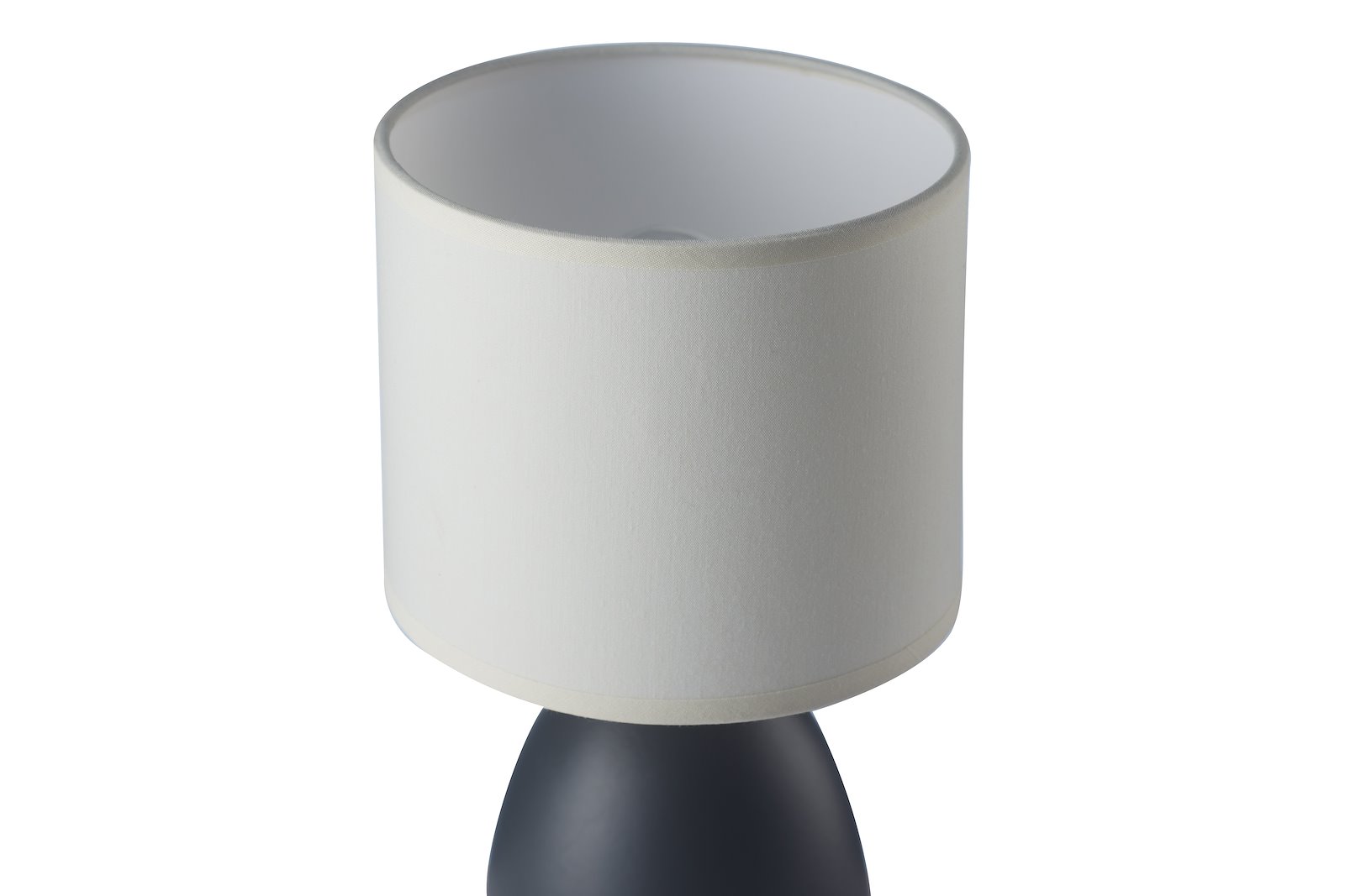 Terra bordlampe Mørk grå med offwhite skjerm E14