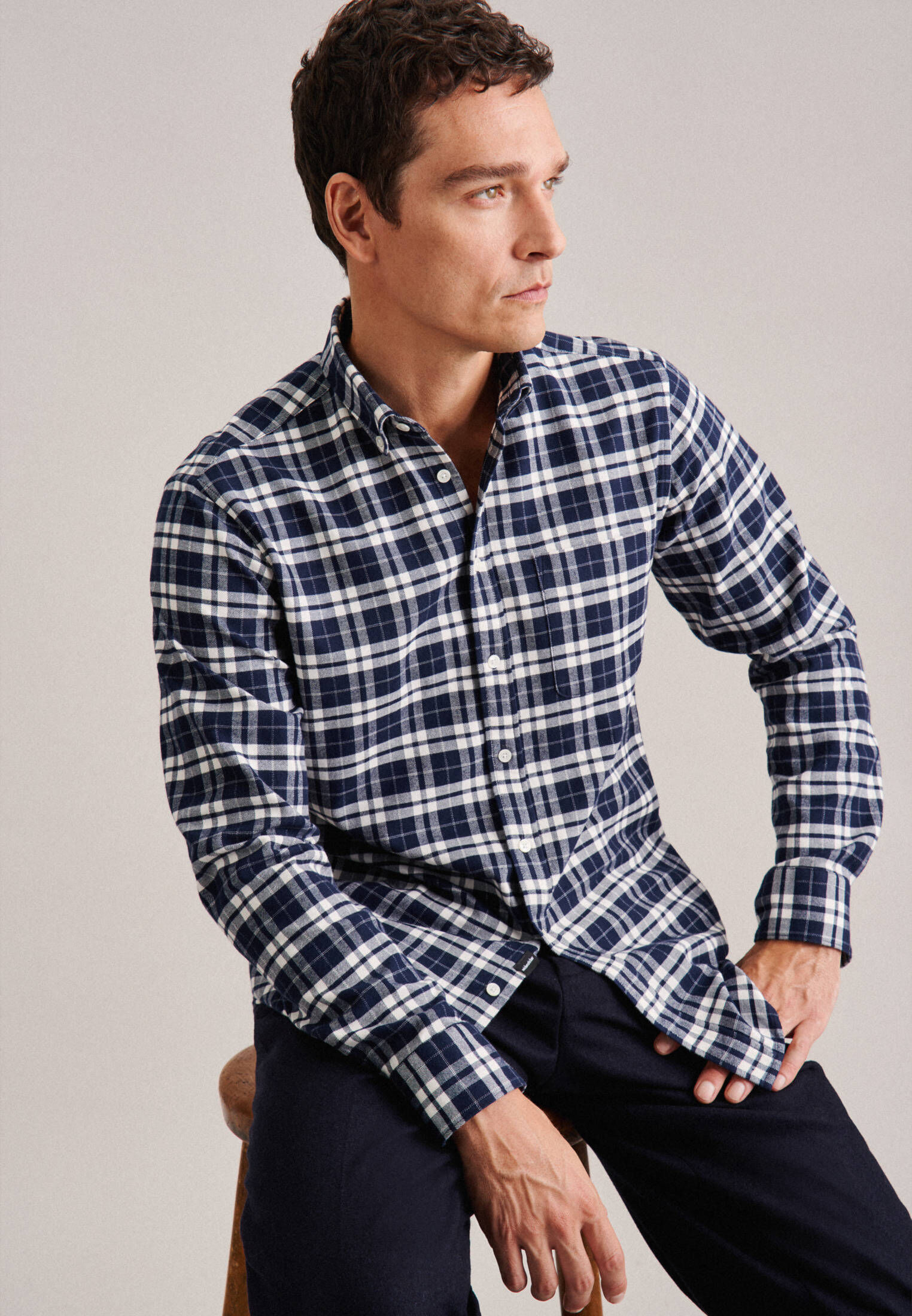 Seidensticker| Herren Casual Hemd Schwarze Rose