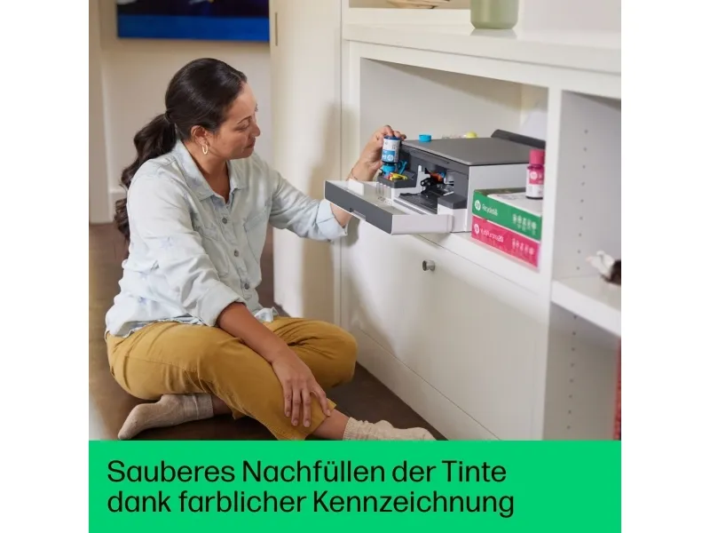 HP Smart Tank 5105 All-in-One - Multifunktionsprinter - farve - blækprinter - kan genopfyldes - Legal (216 x 356 mm) (original) - A4/Legal (medie) - op til 10 spm (kopiering) - op til 12 spm (udskriver) - 100 ark - USB 2.0, Wi-Fi(n), Bluetooth - lys